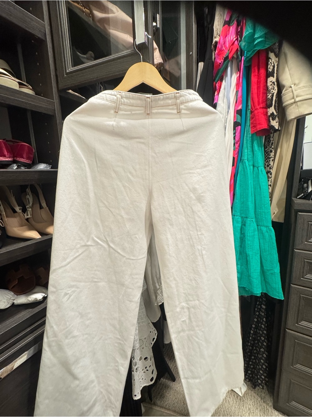 Sandro Topstitched Wide-Leg Jeans - White Size 36/ 4 - Picture 8 of 8